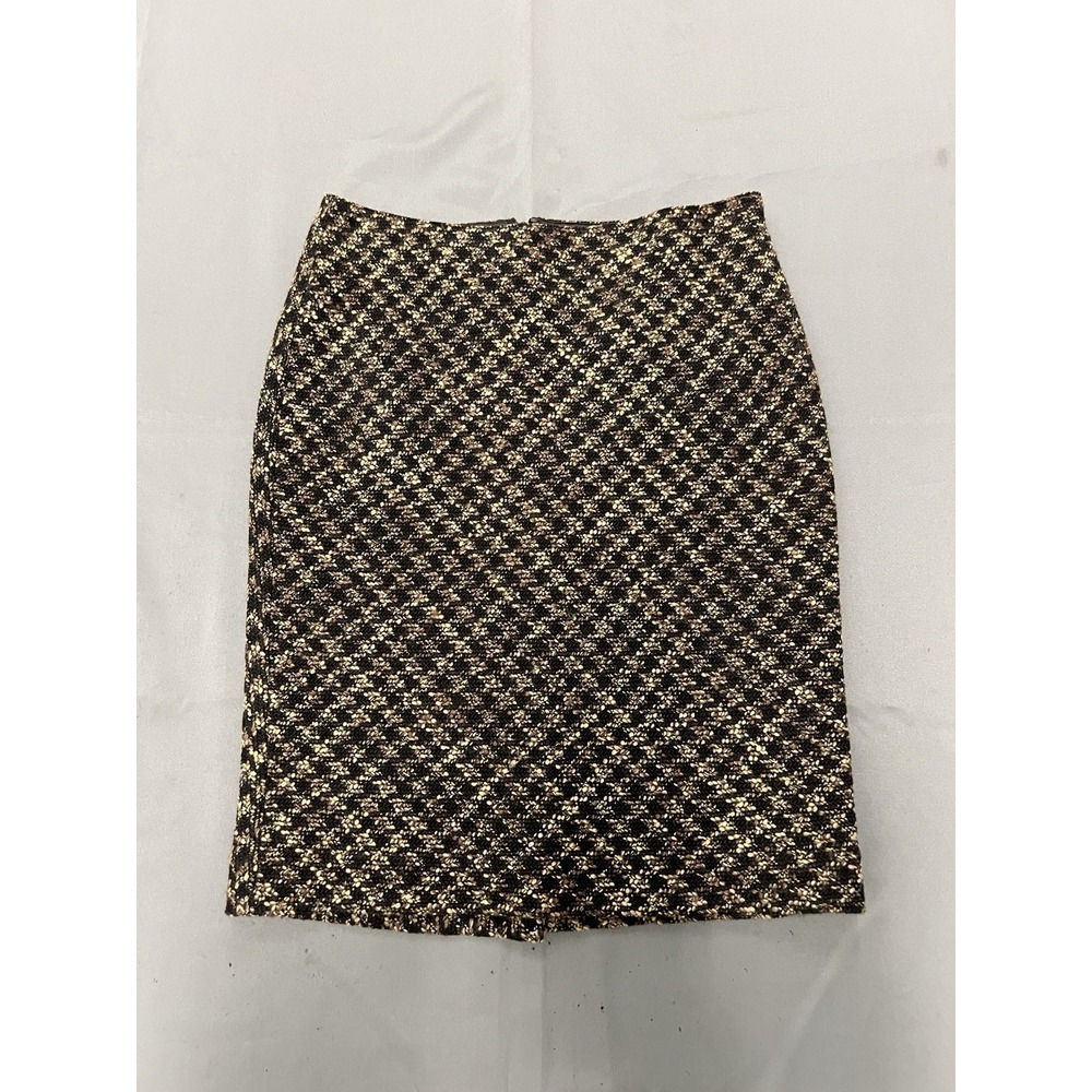 Ann Taylor LOFT Brown Wool Blend Tweed Pencil Skirt Women's Size 2 Lined